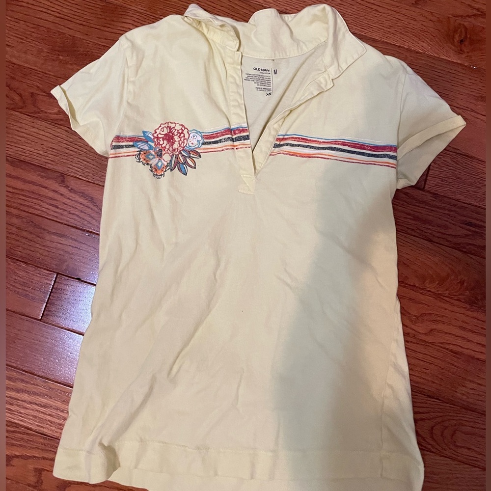 old navy yellow collared shirt